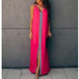 Pink maxi dress with double straps